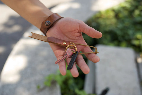 Leather Wrapped Key Carrier