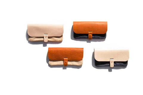 Leather and Waxed Canvas Pencil Pouch
