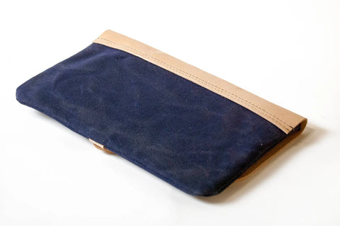 Leather and Waxed Canvas Clutch